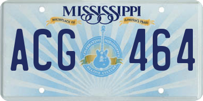 MS license plate ACG464