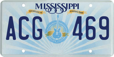 MS license plate ACG469