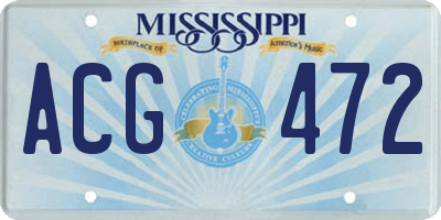 MS license plate ACG472