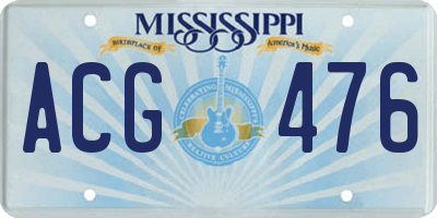 MS license plate ACG476