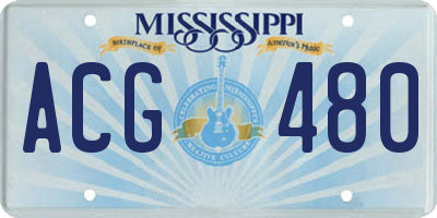 MS license plate ACG480