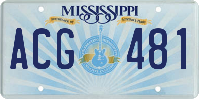 MS license plate ACG481