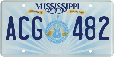 MS license plate ACG482