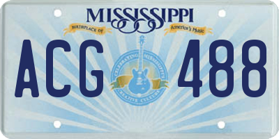 MS license plate ACG488