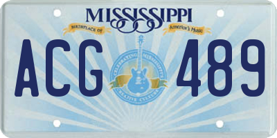 MS license plate ACG489