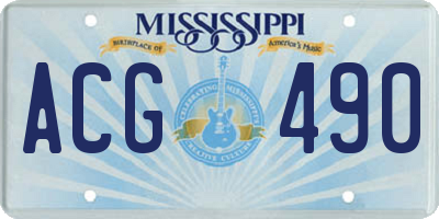 MS license plate ACG490