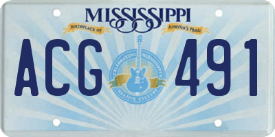 MS license plate ACG491
