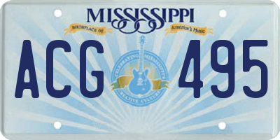 MS license plate ACG495