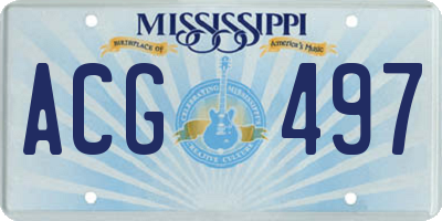 MS license plate ACG497