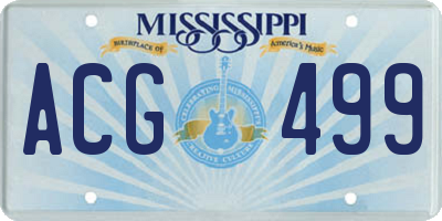 MS license plate ACG499
