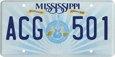 MS license plate ACG501