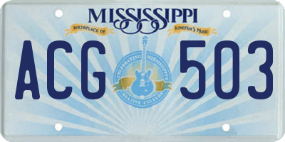 MS license plate ACG503