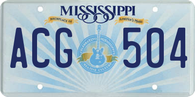 MS license plate ACG504