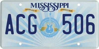 MS license plate ACG506
