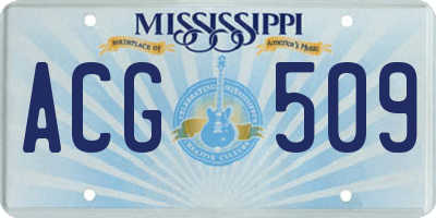 MS license plate ACG509