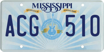 MS license plate ACG510