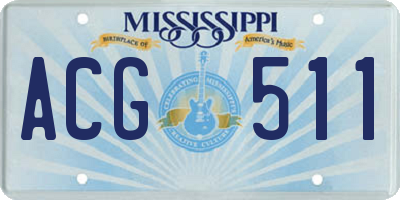 MS license plate ACG511
