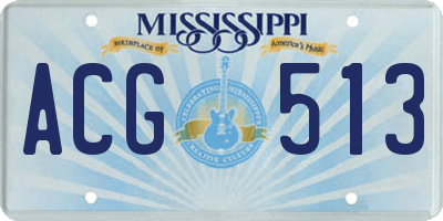 MS license plate ACG513