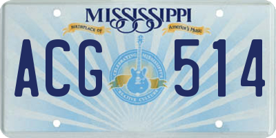 MS license plate ACG514