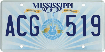 MS license plate ACG519