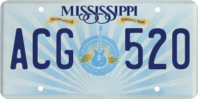 MS license plate ACG520