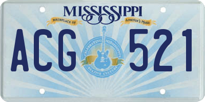 MS license plate ACG521