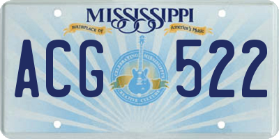 MS license plate ACG522