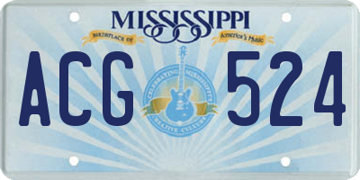 MS license plate ACG524