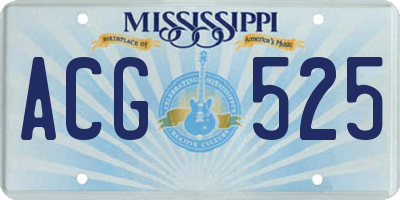 MS license plate ACG525