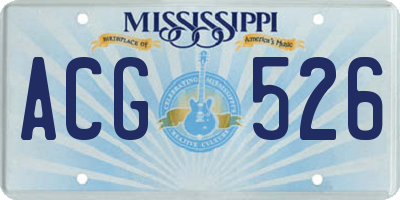 MS license plate ACG526
