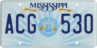 MS license plate ACG530