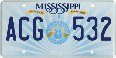 MS license plate ACG532