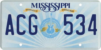MS license plate ACG534