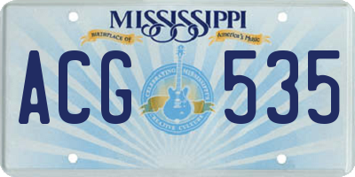 MS license plate ACG535