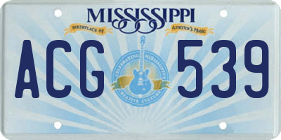 MS license plate ACG539