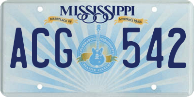 MS license plate ACG542