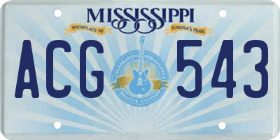 MS license plate ACG543