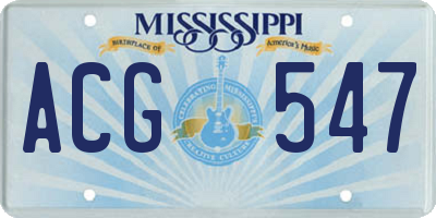 MS license plate ACG547