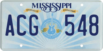 MS license plate ACG548
