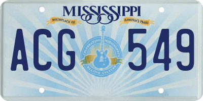 MS license plate ACG549