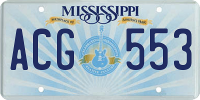 MS license plate ACG553