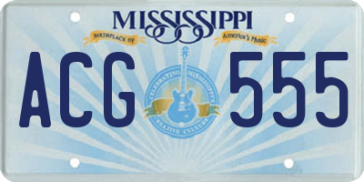 MS license plate ACG555
