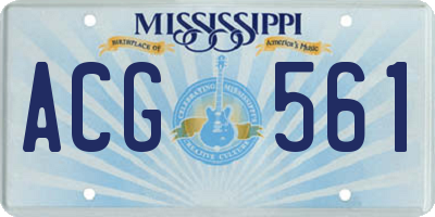 MS license plate ACG561