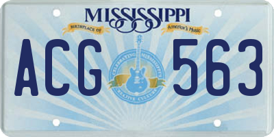 MS license plate ACG563