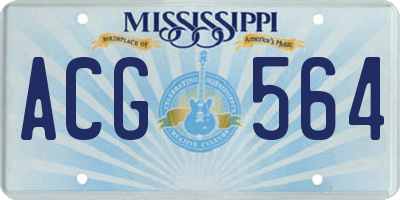 MS license plate ACG564