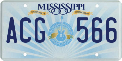 MS license plate ACG566