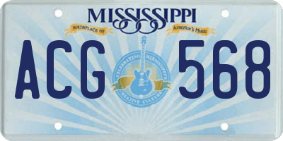 MS license plate ACG568