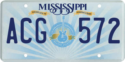 MS license plate ACG572