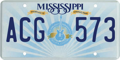MS license plate ACG573