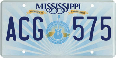 MS license plate ACG575